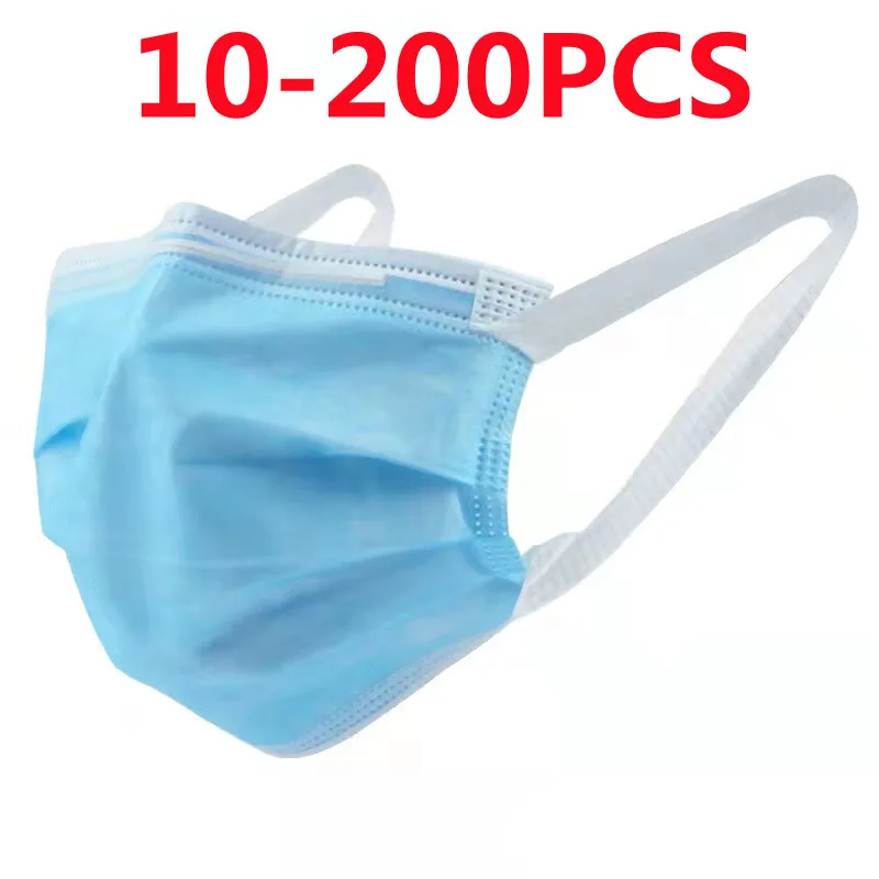 

10/20/50/100/200pcs Disposable Masks Dustproof Face Mask With Elastic Earloop safe Breathable Disposable mask face mouth mask