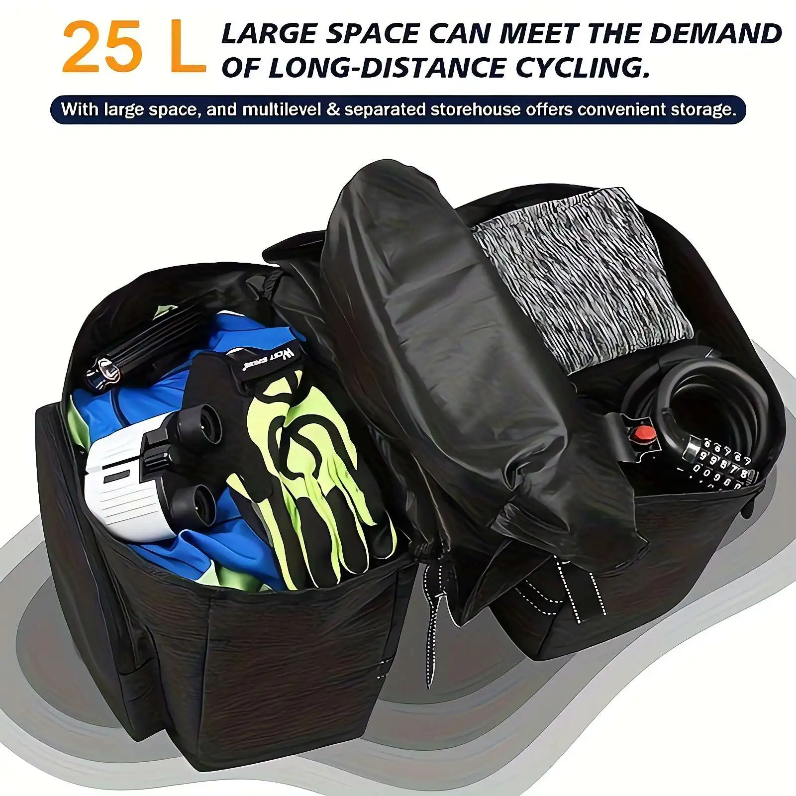 Large Capacity High-Quality Bicycle Rear Seat Bag, Electric Bike Rear Rack Luggage Bag, Large Capacity Storage Bag, Adjustable Shoulder Strap - Durable, Spacious, and Convenient for Commuting and Traveling, a Great Gift Choice for Grandpa and Dad