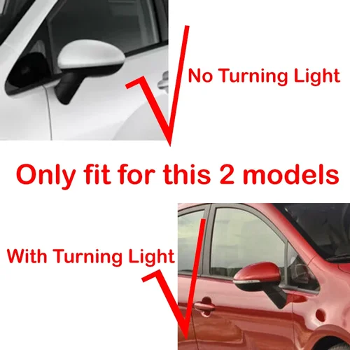 Imagen 2 del producto Para Kia Rio 2011-2017 pegatina de coche cubierta de espejo retrovisor lateral tapa de ala de bocina puerta Exterior funda de vista trasera embellecedora con apariencia de fibra de carbono