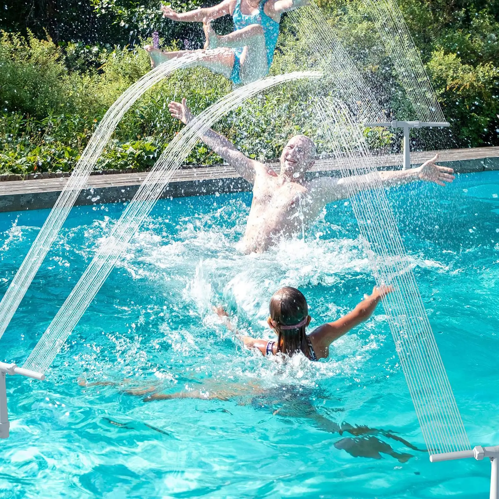 Waterfall Pool Sprinkler Fountain Water Fountain Double Spray 360 Adjustable Design Sprinkler Fountain Economical Efficient
