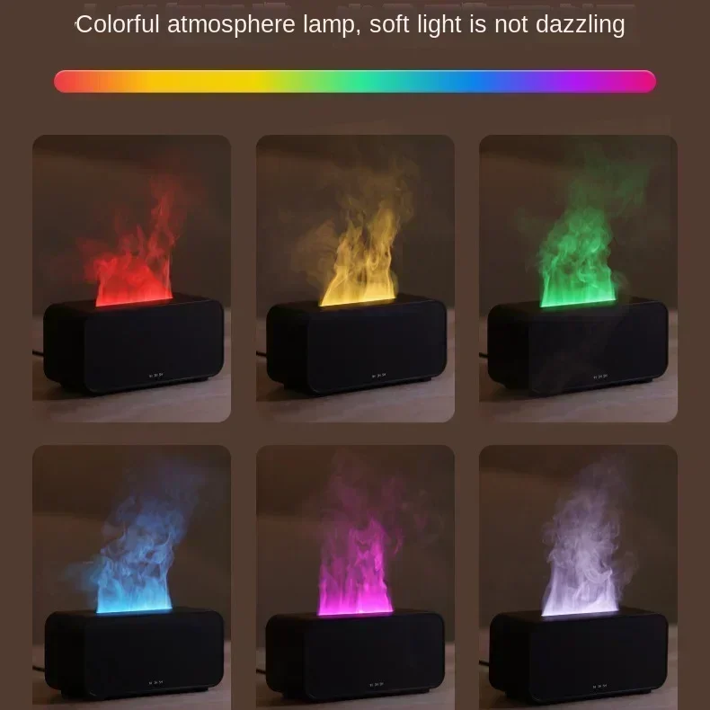 2024 New simulation flame aromatherapy machine remote control 7 color light timer humidifier home perfume diffuser