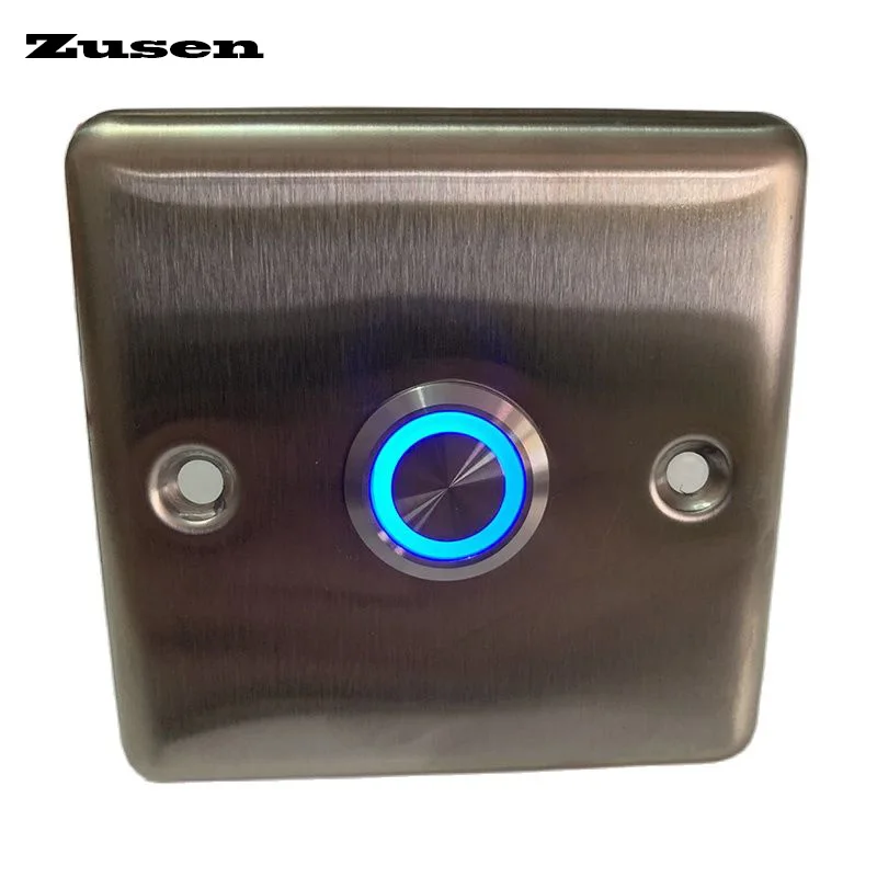 Zusen 22mm Door Bell Panel Switch Push Button with LED Light IP65(ZS22-11E/B/12V/S with panel)