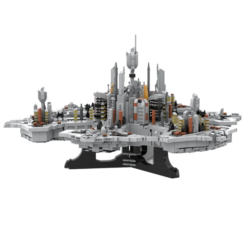 MOC Building Blocks Sci-Fi City Spaceship Large Scale Detailed Realistic DIY Assembly Brick Set Desktop Ornament Display