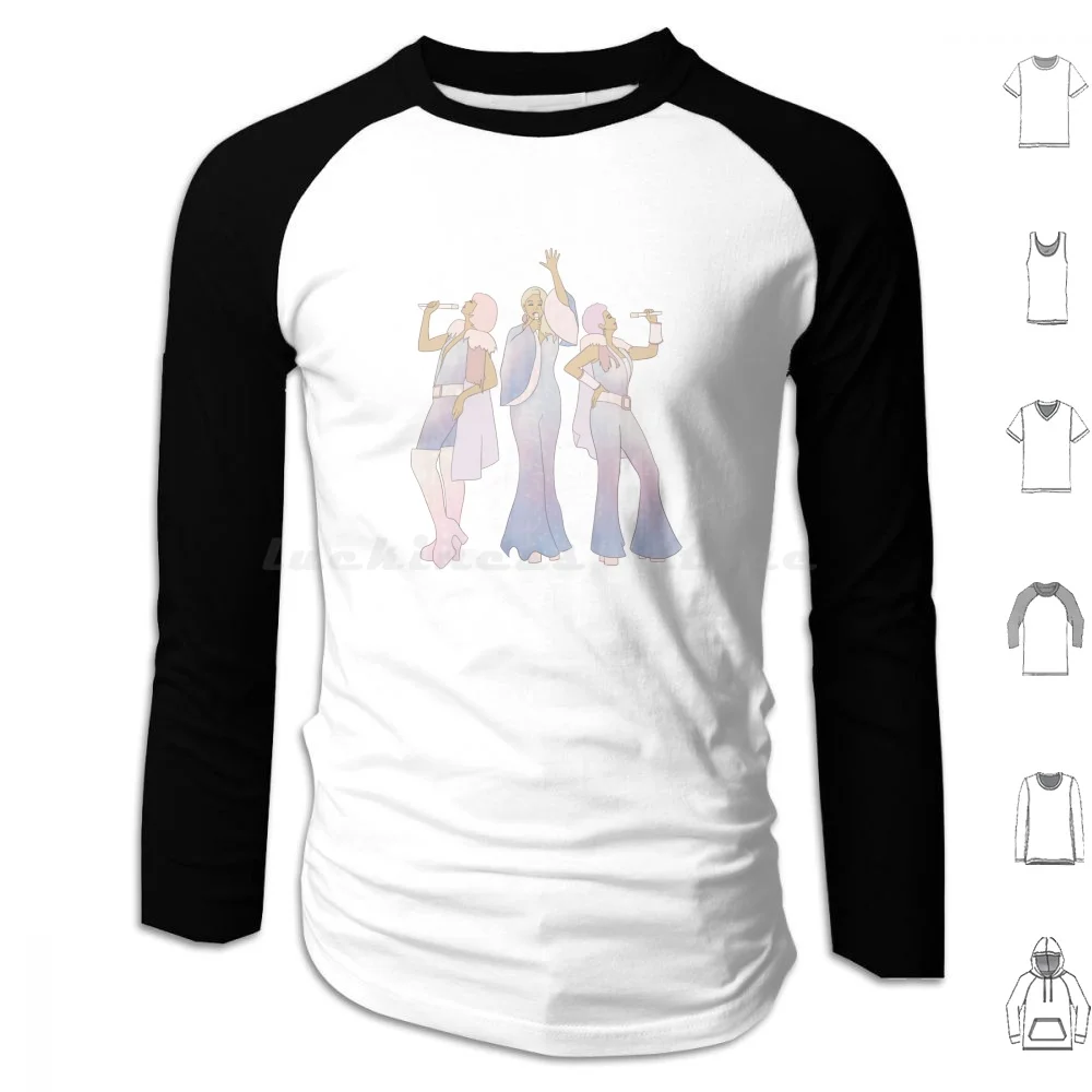 Donna And The Dynamos Pastel Dancing Queens Hoodies Long Sleeve Mia Mama Mia 70s 60s Music Psychedelic 70s Music