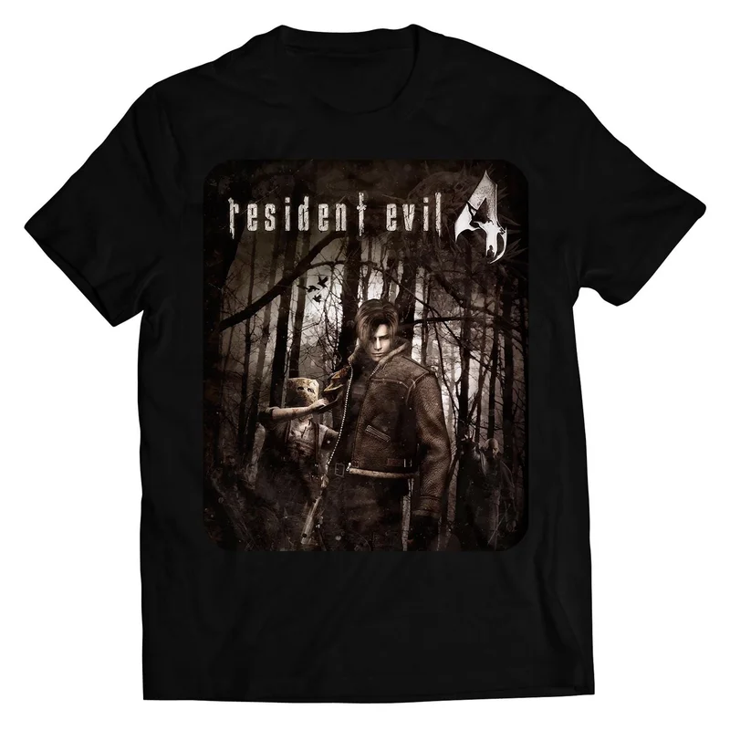 Resident Evil 4 Graphic T Shirt Men Women Retro Game Poster Print Short Sleeve Tee Casual Cotton Top