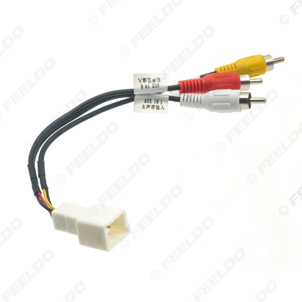 FEELDO Car 6-pin AUX Video Adapter Wiring Cable For Mitsubishi Isuzu Original Factory Auto AUX Video Input Wire