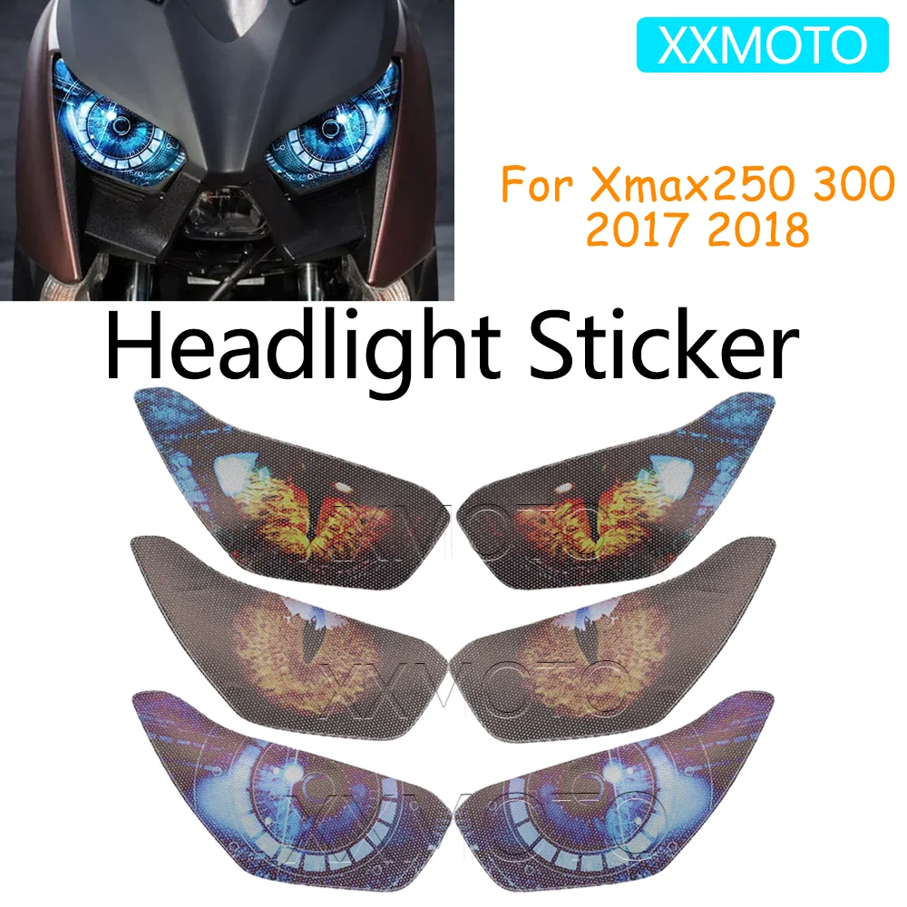 

For Yamaha Xmax250 Xmax300 Xmax 250 300 X-max250 X-max 300 Motorcycle Headlight Sticker Head Light Protection Decal Decoration