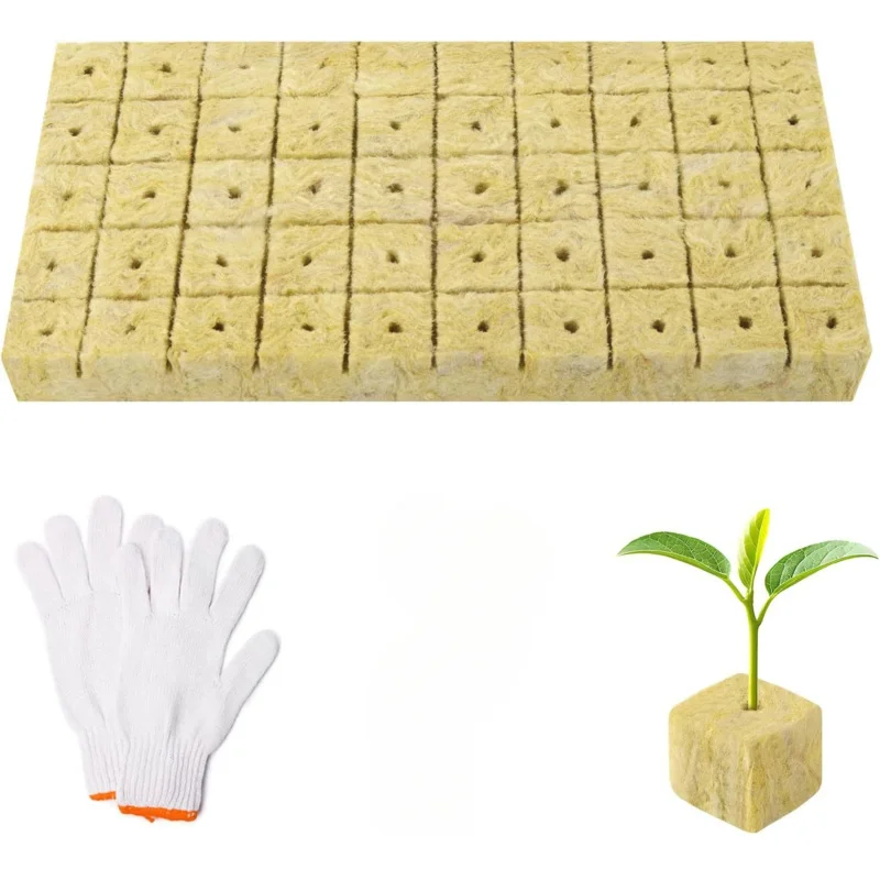【50 PCS Stone Wool Growing 】Hydroponic Propagation Cubes for Plant Cloning, Seed Germination - Soilless Cultivation Substrate