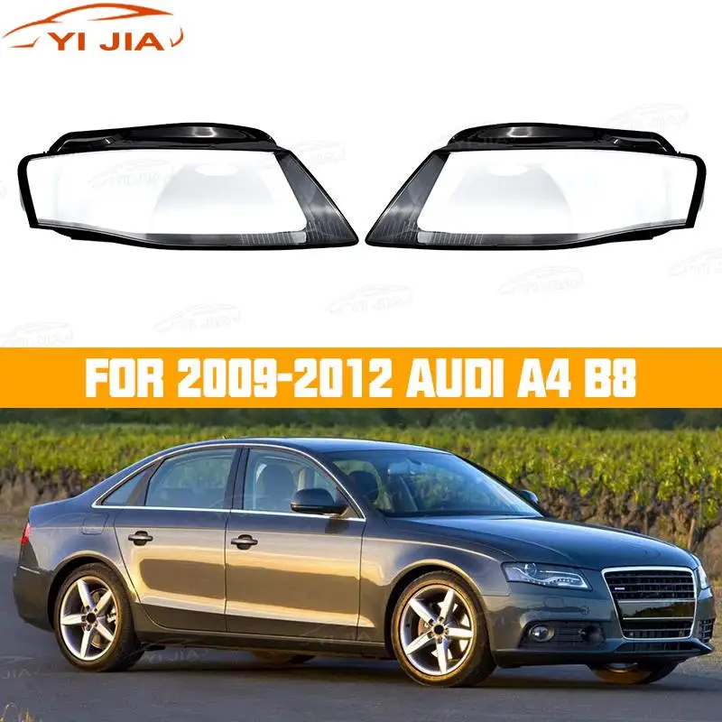 

YIJIA автомобильная крышка объектива передней фары для Audi A4 A4 B8 2009 2010 2011 2012, левый/правый прозрачный абажур, прозрачный корпус фары