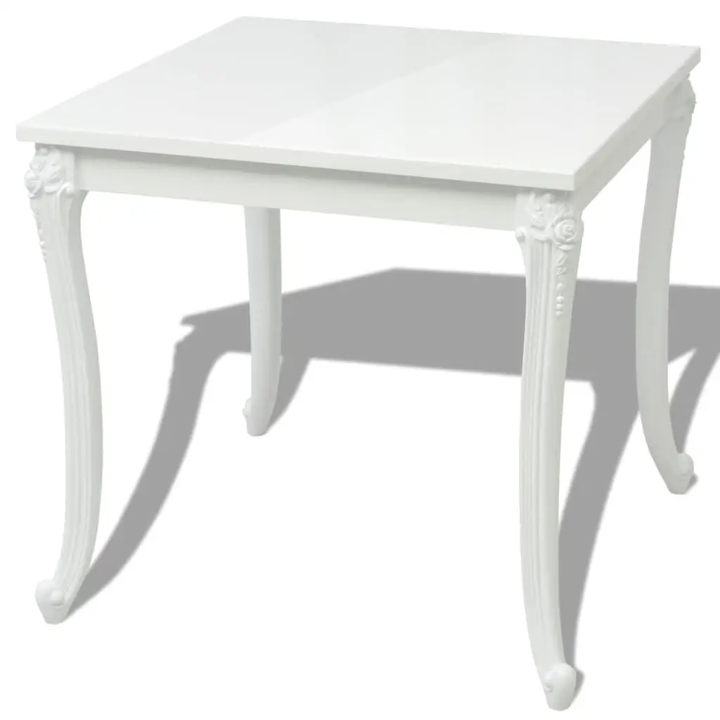 Glossy White Square Dining Table 31.5x31.5x29.9 Modern Furniture for Home & Kitchen image 2