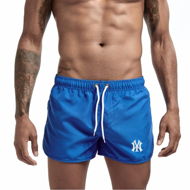 Roupa de banho respirável de cintura baixa masculina, maiô surf, shorts marca moda praia verão, roupa de praia, 2022