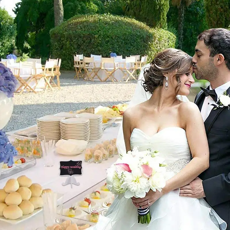 Kleine Tafelschilder mit Ständer, 10 Stück, Nachrichtentafel-Schilder mit Ständer, Holz-Restaurant-Lebensmittel-Display für Partys, Dekorationen