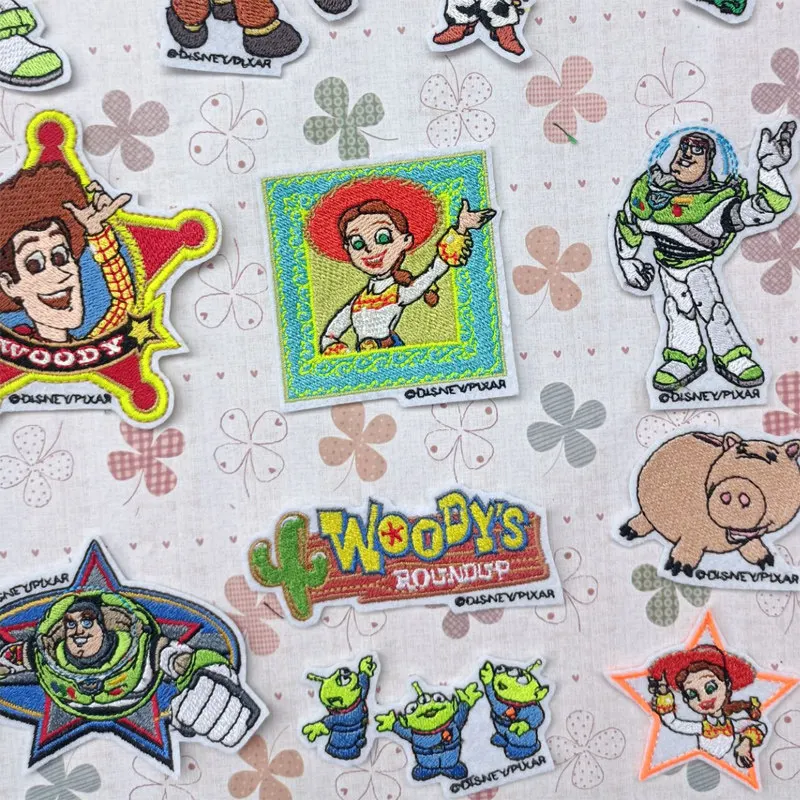 Toy Story Embroidery Cloth Sticker Cartoon Patch Sticker Buzz Lightyear Decal Three-Eyed Monster Anime Decorative Badge Sticker