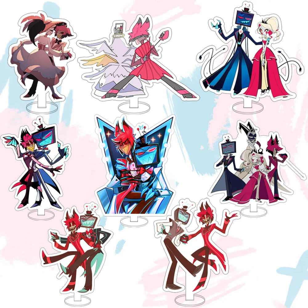 Pour Hazbin hôtel Vox Alastor ange poussière Charlie Morningstar velours 15CM mignon Anime périphériques support acrylique ornement de bureau