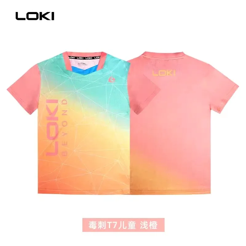 LOKI Tischtennis-Trikots für Kinder, Trainings-T-Shorts, neuer Stil, absorbieren Schweiß, Komfort, Top-Qualität, Ping-Pong, Kinder-Shirt, Stoff, Sport