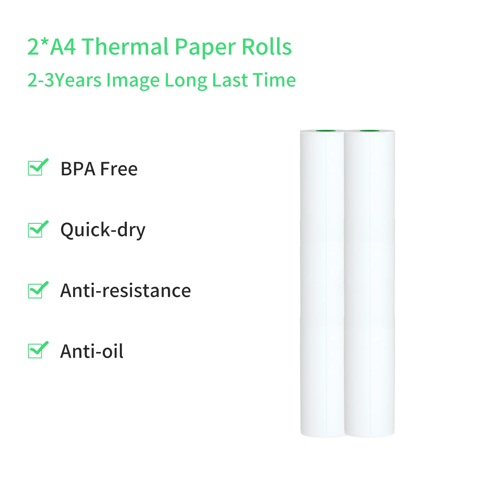 PeriPage-Papier thermique à séchage rapide, compatible avec l'imprimante thermique A40, parfait pour photo, image, fichier PDF, 210x30mm, 10 rouleaux