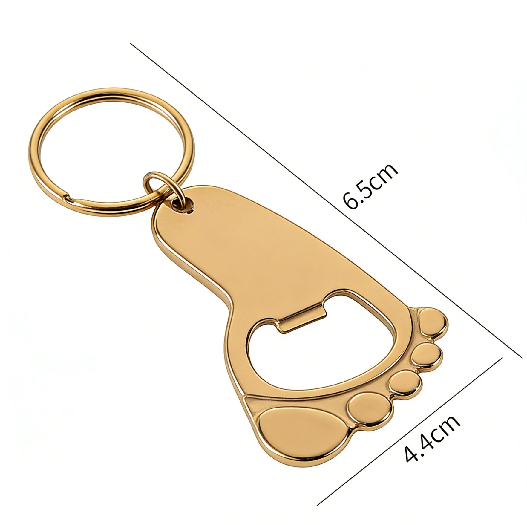 30pcs Custom Logo Free Laser Engraved Stainless Steel Footprint Bottle Opener Key Chain Keyring Baptism Birthday Personalized