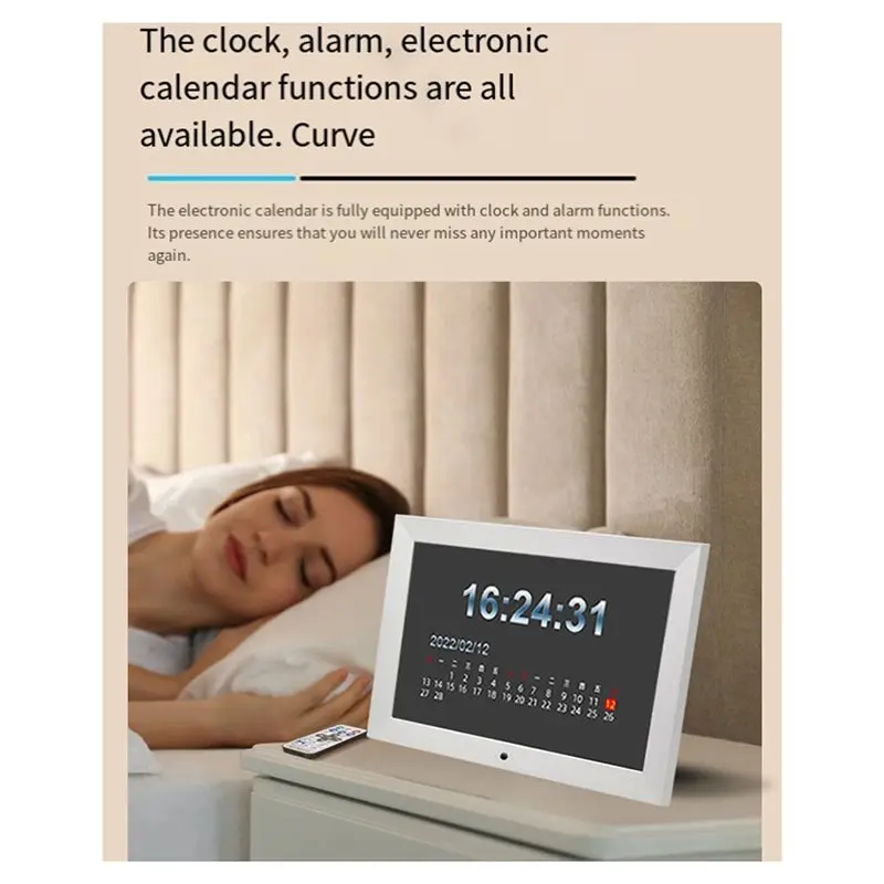 ABZZ-إطار صورة رقمي 10 بوصة عالي الدقة IPS شاشة عرض كاملة عرض الصور على مدار الساعة مشغل فيديو بدقة 1280X800