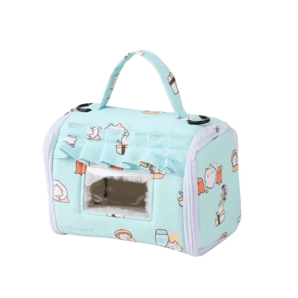 

Cartoon Pattern Warm Parrot Carrier Bag Thicken Large Space Bird Travel Cage with Window Windproof Parrot Handbag Pet Supplies