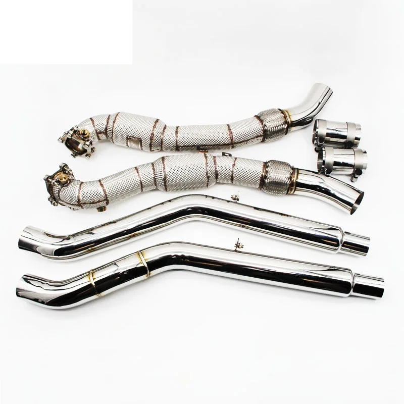 Head Section High flow Pipes Exhaust Pipes branch downpipe Exhaust Pipe with catalyst For Audi S6/S7 C7 4.0T 