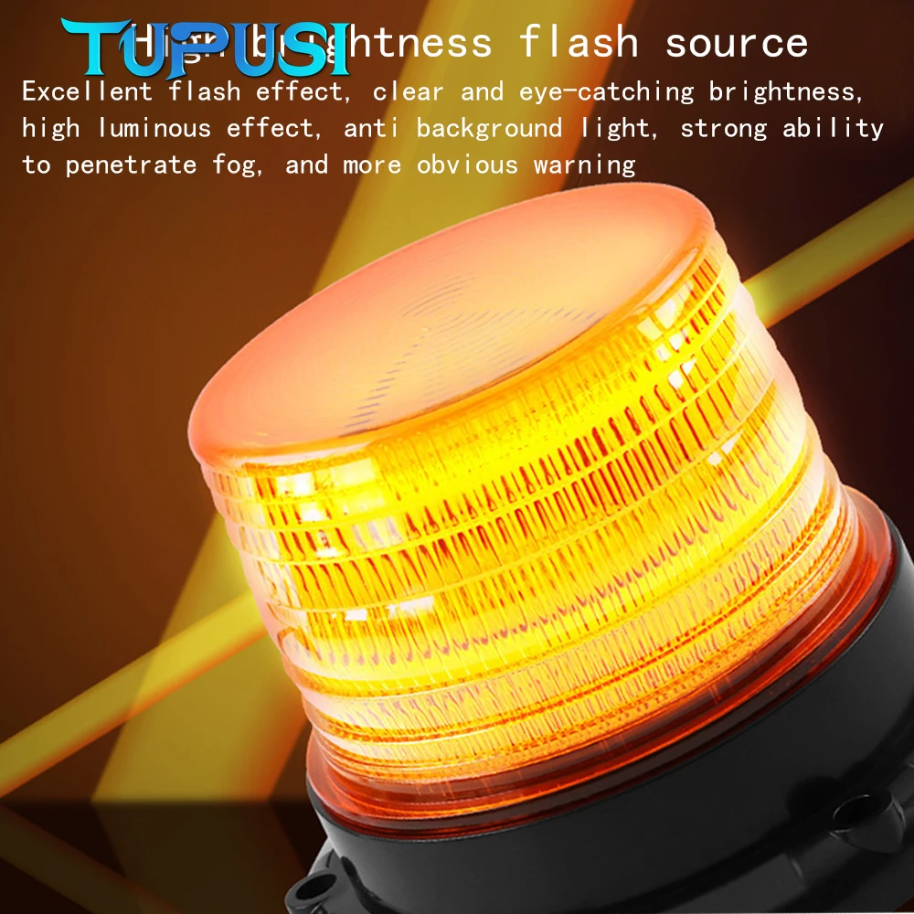 Car Strobe Light Emergency Rotating Traffice Indication Flash Beacon Light LED Orange Red Flash Car Warning Light
