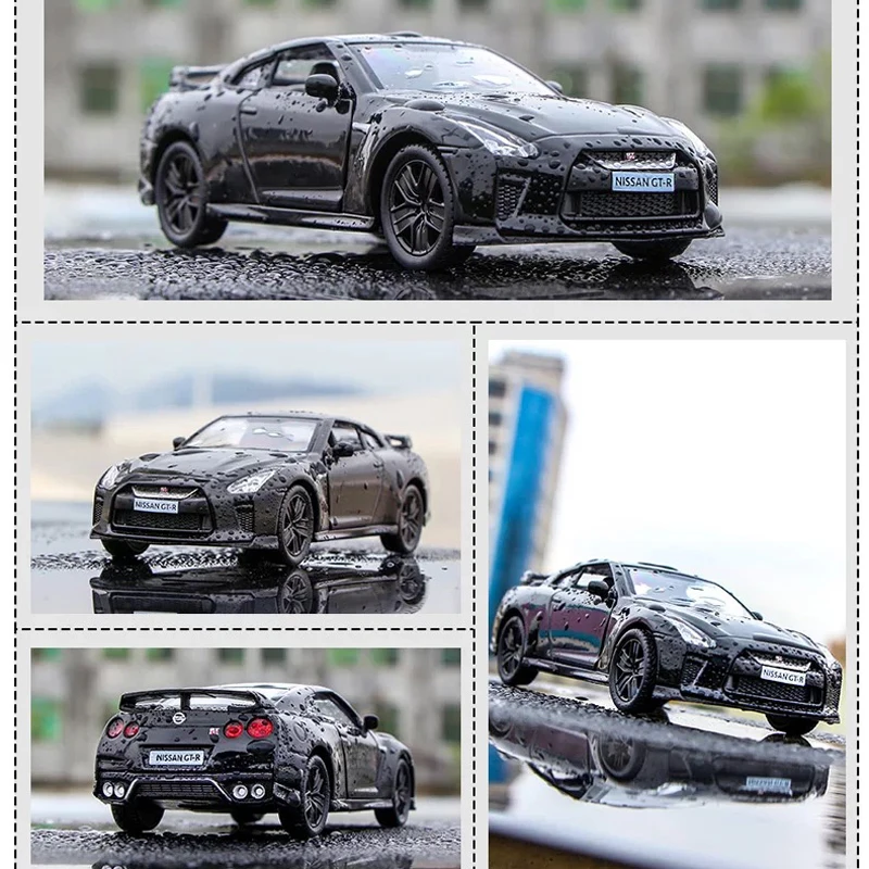 لعبة نموذج سيارة من نيسان GTR-Diecast للأولاد ، مقاس 1:36 ، خليط معدني ، هدية عيد ميلاد ، مجموعة
