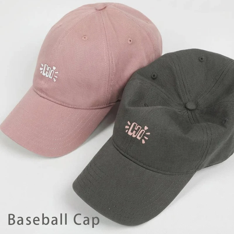 

Pink Letter Oversized Baseball Cap Deep Wide Brim Street Style Dad Cap For Men Spring Sun Visor For Women