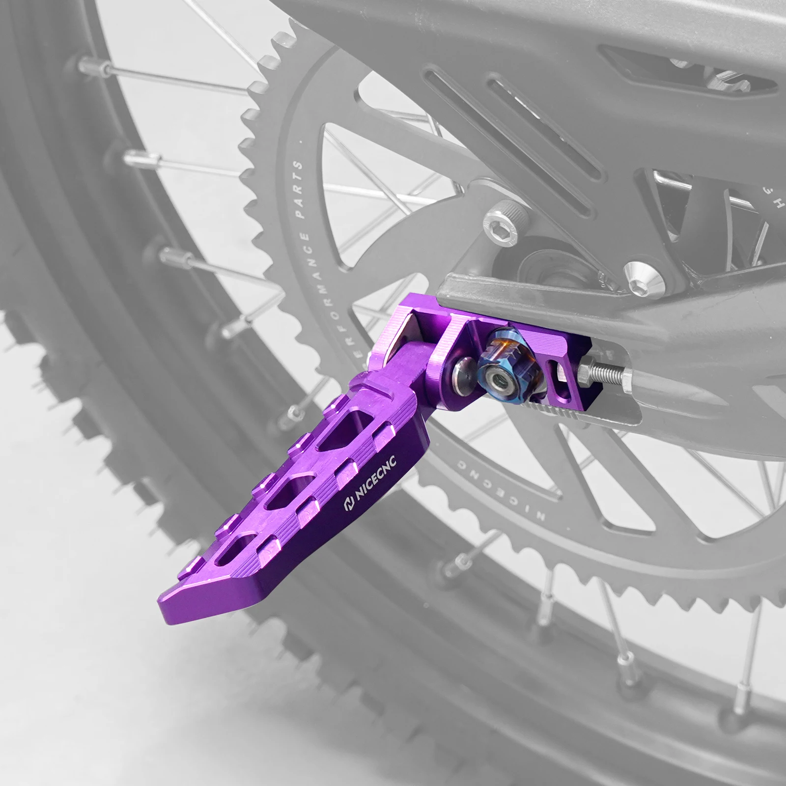 NICECNC For 2025 2024 Surron Light Bee X S L1E Surron Ebike Rear Stunt Pegs Chain Tensioner Adjuster Blocks Rear Axle Nut Kit view 6
