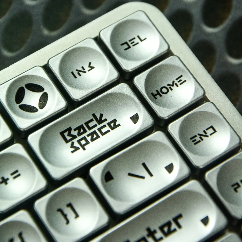 

LCK Low Profile Keycap Set Spray Painting Sliver PBT Custom Keyboard Cap Cross Head Office Gaming KeyCap for Mechanical Keyboard