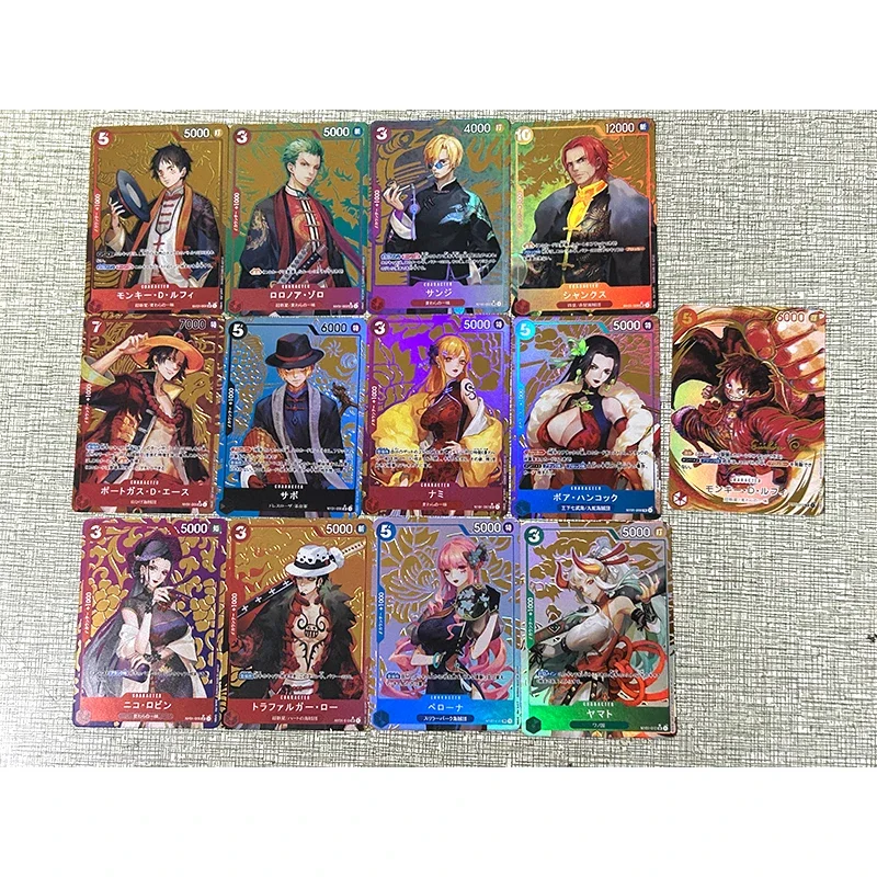 One Piece Anime Characters Nami Nico Robin Shanks DIY Homemade Bronzing Flash Card Christmas Birthday Gift Collection Card