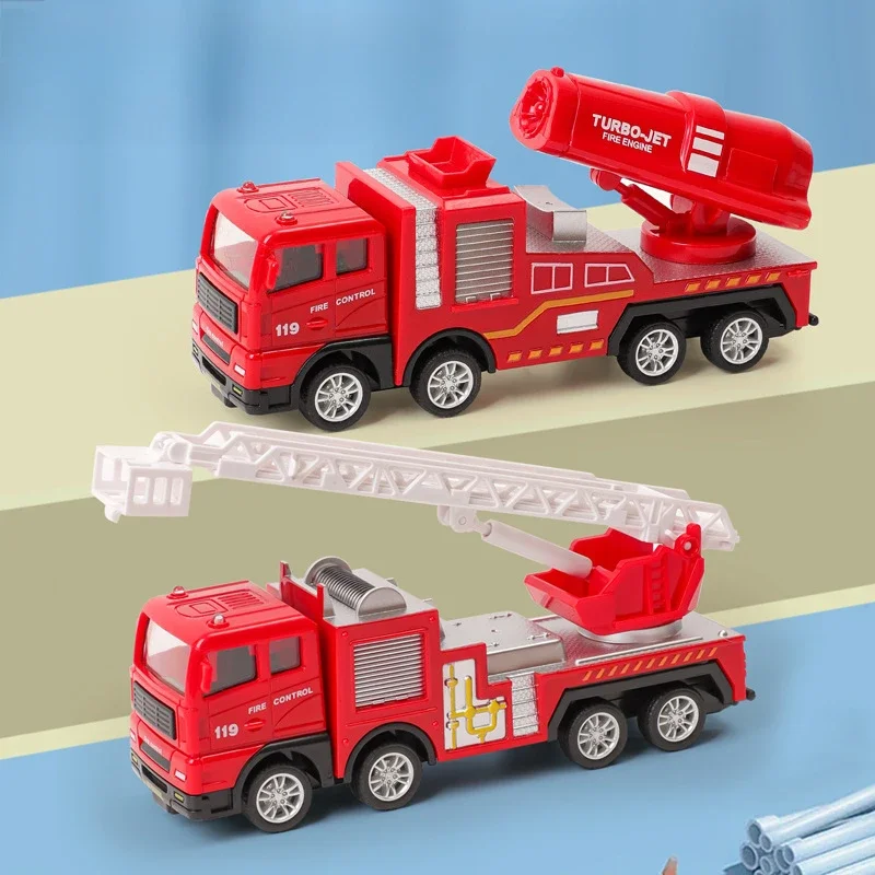 New 1 Pcs Pull Back Truck Model Car Excavator Alloy Plastic Toy Cars For Boys Toys Gift Vehicle Fire Truck Toy Dropshipping