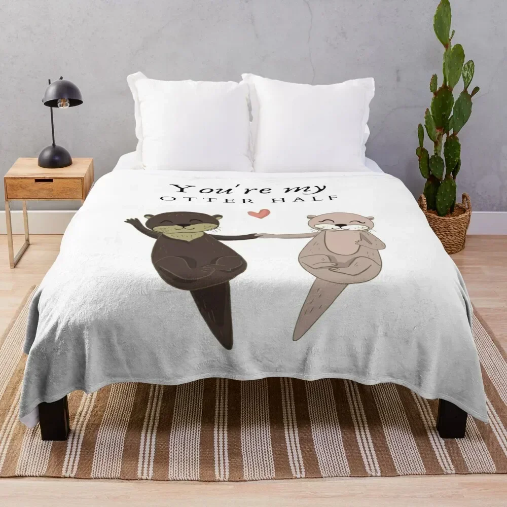 You're my otter half, Otter love, cute couple gift Throw Blanket