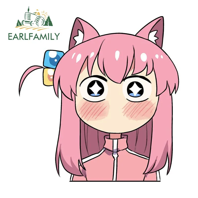 

EARLFAMILY 13cm x 12.6cm for Cute Kawaii Komi Peek Car Sticker Vinyl Car Wrap Decal Air Conditioner Creative JDM Accessories