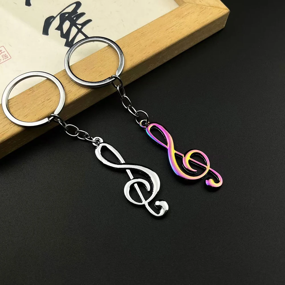 Creative Music Symbol Metal Keychain Music Gift Notes Bag Key Hanging Buckle Male And Female Gift Chain