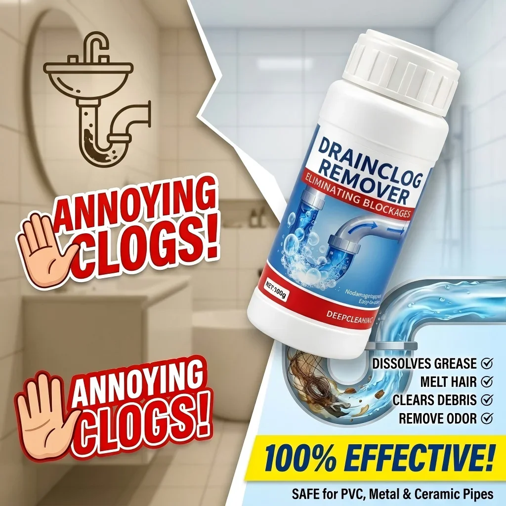 Strong Drain Clog Remover for Kitchen Sink Pipe | Fast Hair & Grease Dissolver | Safe Deep Cleaning Powder for Toilet 100g