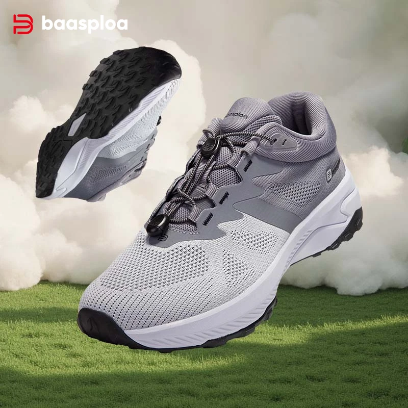 

Baasploa/мужская походная обувь, новые летние сетчатые дышащие уличные кроссовки, мужские новые модные удобные однотонные повседневные кроссовки, нескользящие