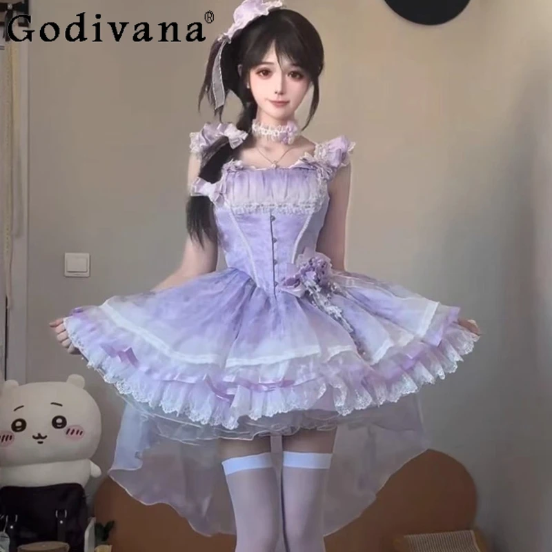 

2025 New Women's High End Lolita Dress Ballet Style JSK Evening Gown Dress Female Pure Desire Princess Birthday Party Dress