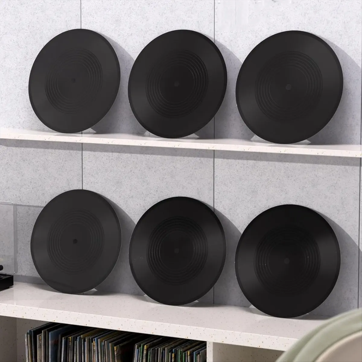 

6 шт. 12-дюймовые пустые виниловые пластинки, винтажное украшение, виниловые пластинки из искусственного пустого винила для эстетической стены-A51M