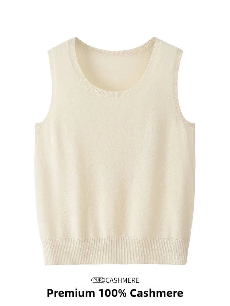 

Pure Camere Basic round Ne Svel Vest Innerwear Simple Sle Inner irt Women's Knittedwear Autumn Season