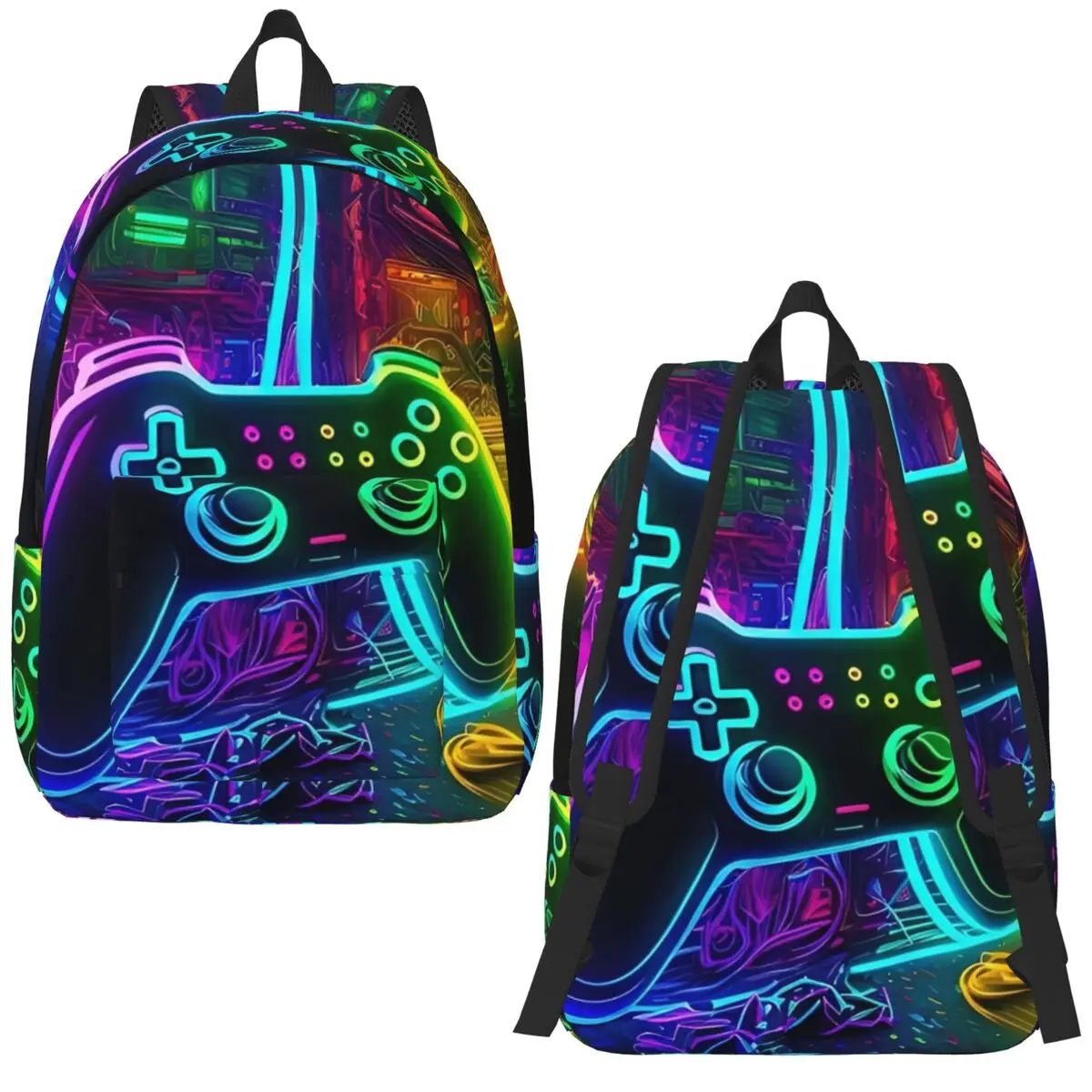 

Игровой контроллер для видеоигр, классический рюкзак, легкий школьный бизнес-рюкзак с граффити, рюкзак для ноутбука, сумка на плечо