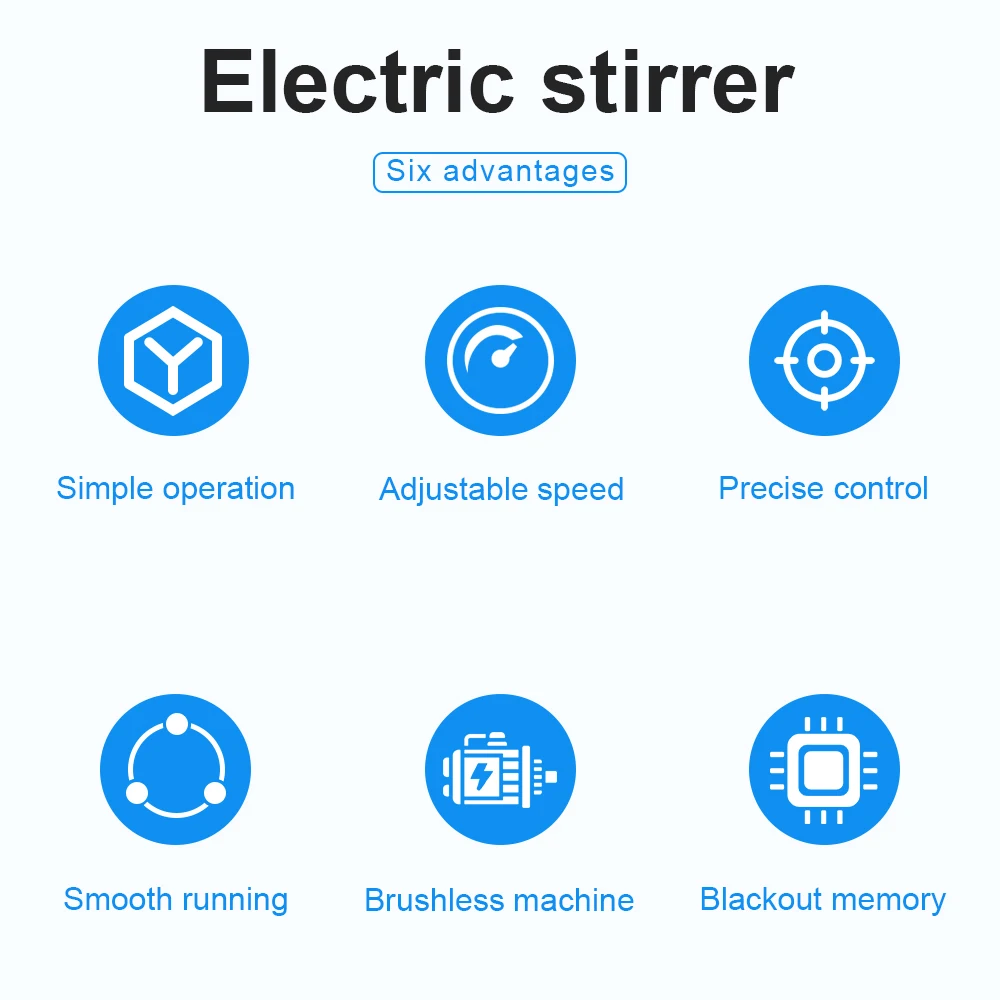 5L Overhead Stirrer 100-1500 rpm Adjustable Speed Cantilever Electric Stirrer AC220V Laboratory Mixer DC Motor Agitator EU Plug