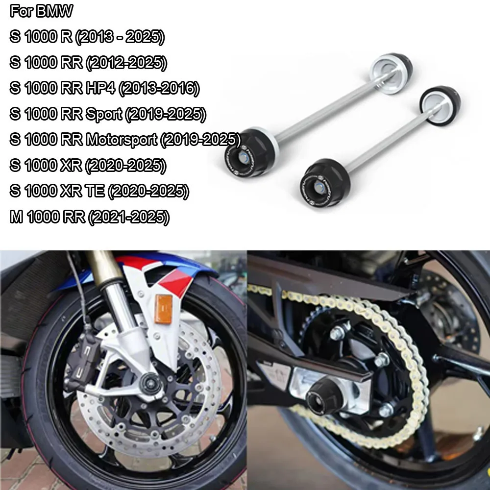 

for BMW S1000R S1000RR 2013-2023 S1000XR M1000RR 2020-2024 Motorcycle Wheel Spindle Protection Axle Cover Set