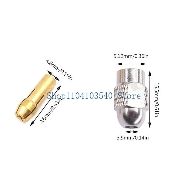02DC 11Pcs Rotary Tool Accessories - Durable Shiny Brass Collet Chuck For Rotary Tools Including 10 Size 11Pieces