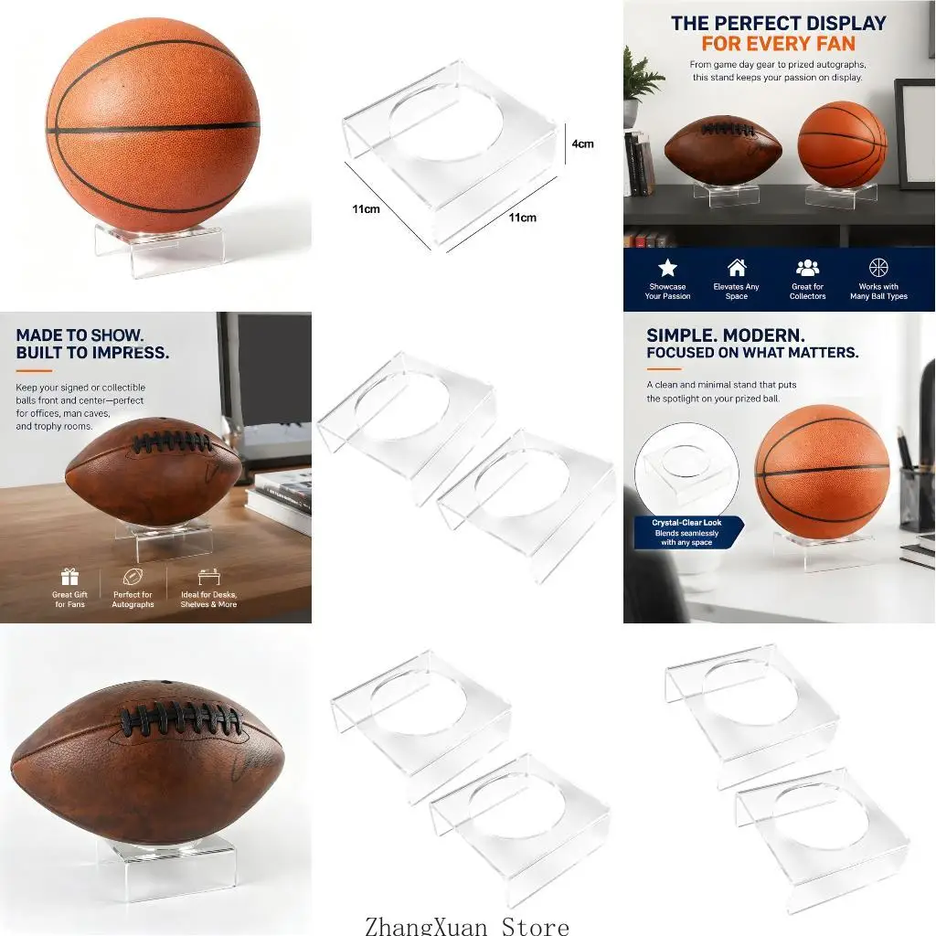Clear Acrylic Collectible Stand Set of 2 for Desk Layout Use 3XUF