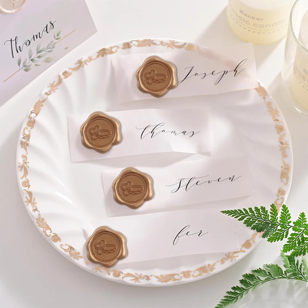 30Pcs Wedding Couple Wax Seal Stickers Rings,Fireworks,Teacups Self Adhesive Wax Stickers for Wedding Invitations,Gift Wrap