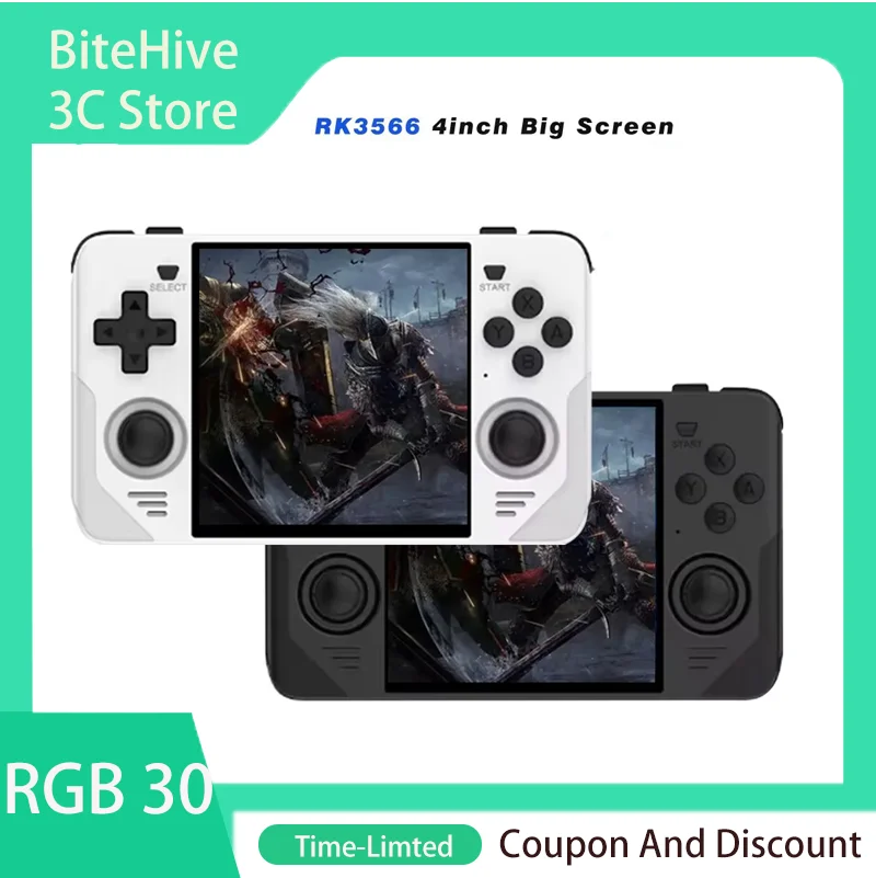 RGB30 Retro Pocket Game Player 4 Inch Ips Screen Built-in WIFI TV Output Portable RK3566 Linux System Open-Source Handheld Gifts