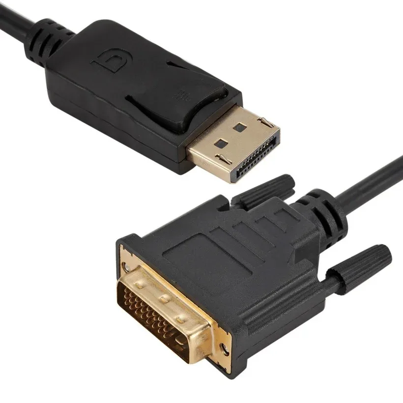 Displayport DP To DVI Cable 6 Feet/1.8m Gold Plated Connector Free Driver for Windows 7/8/10 for Mac OS PC Comptuer HDTV Monitor