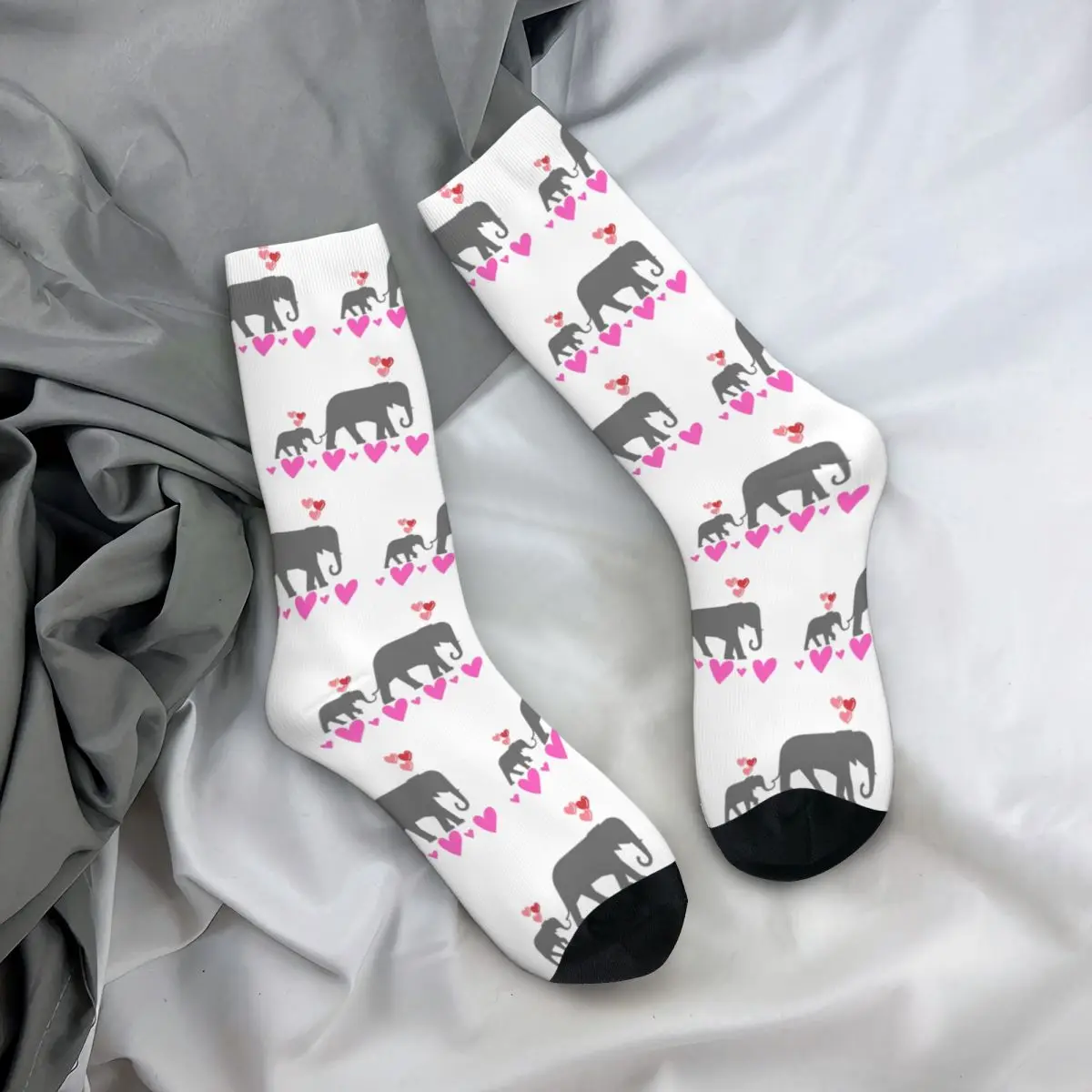 Calcetines absorbentes de sudor para hombre y mujer, medias largas de mamá y elefante, Harajuku, accesorios para todas las estaciones, regalo de cumpleaños