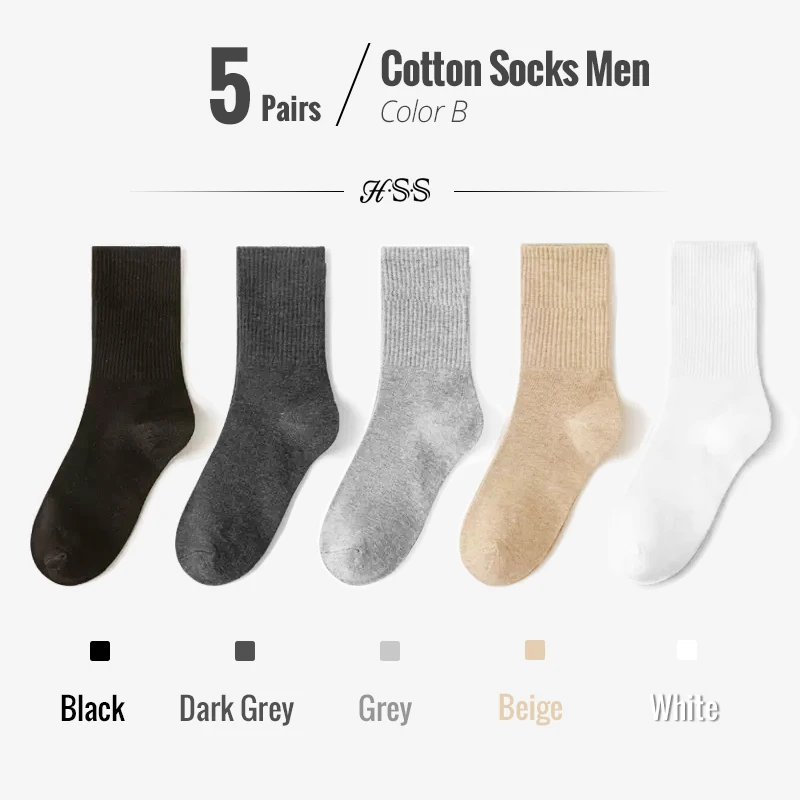 5/10 Pairs 95% Gekämmte Baumwolle Socken Männer Business Kleid Lange Socken Weiche Atmungsaktive Frühling Sommer Bunte Socke Für Mann 5 Paare/los