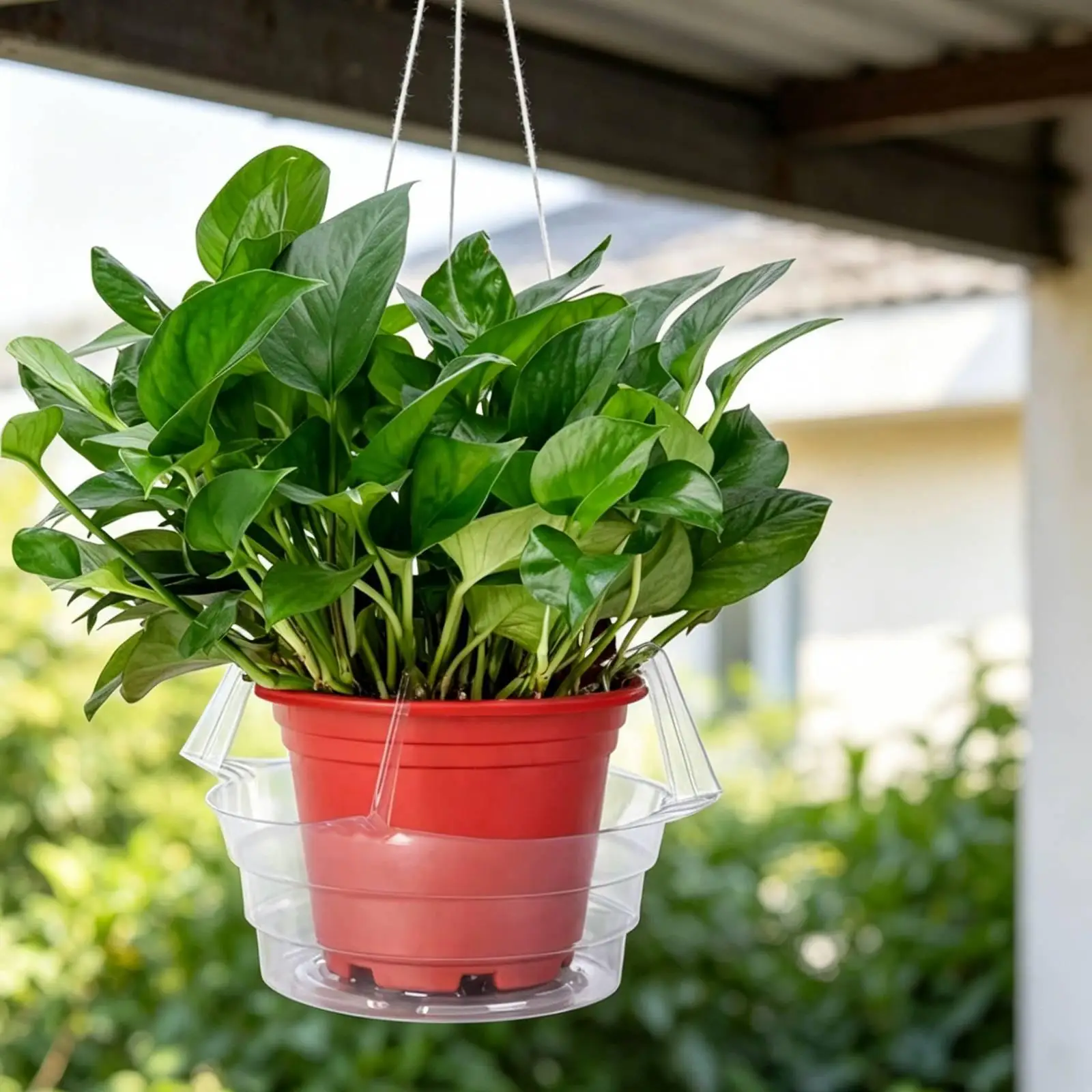 Plastic Plant Saucers Hanging Flowerpot Water Catcher Tray Drip Pans for Planter Pots in Garden Porch Courtyard